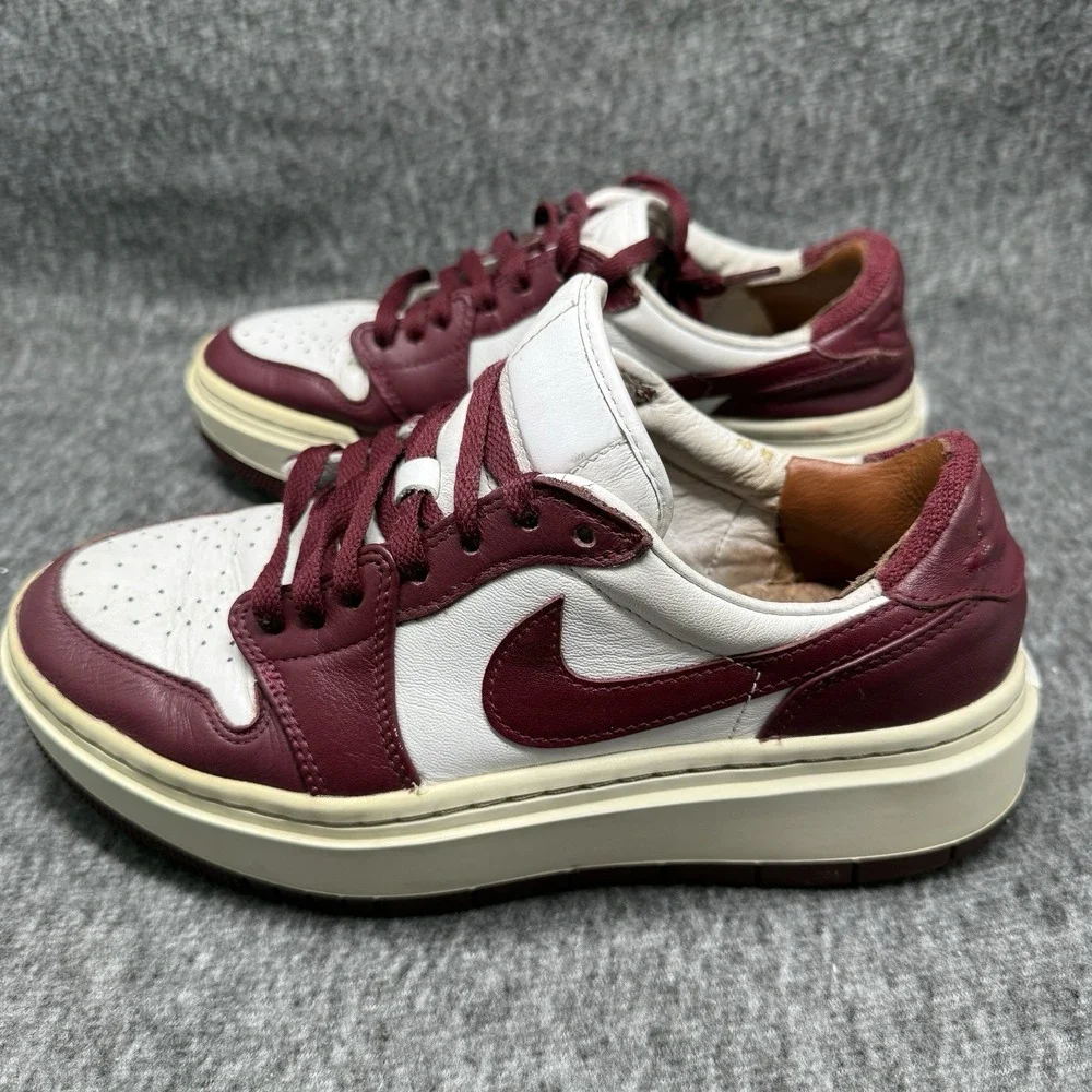 Nike Air Jordan 1 Elevate Low Dark Beetroot Womens Size 8 White Burgundy Shoes